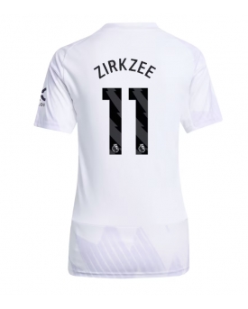 Manchester United Joshua Zirkzee #11 Maglia Gara Trasferta Repliche 2025-26 Donna Maniche Corte